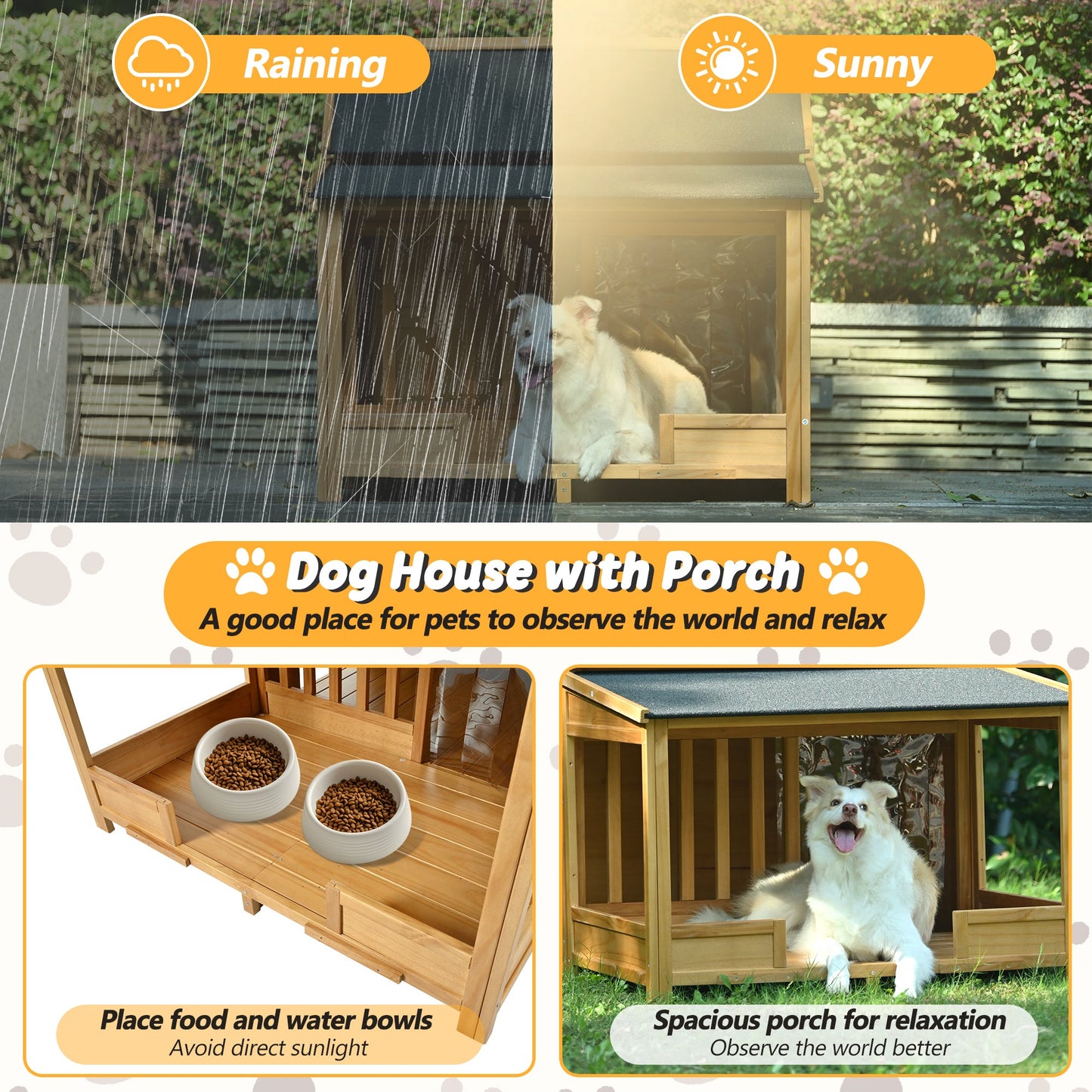 60.2' Large Outdoor Dog House with Insulated Liner for Winter