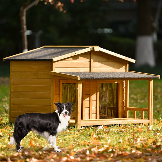 47.2" Large Wooden Dog House Outdoor,  Outdoor & Indoor Dog Crate,