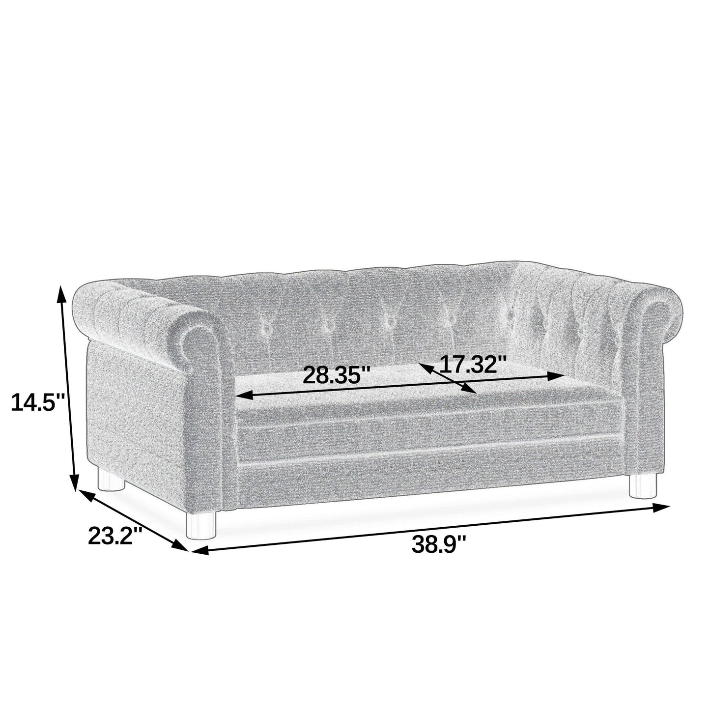 Elegant Rectangular Pet Bed for Small and Medium Dogs, Durable