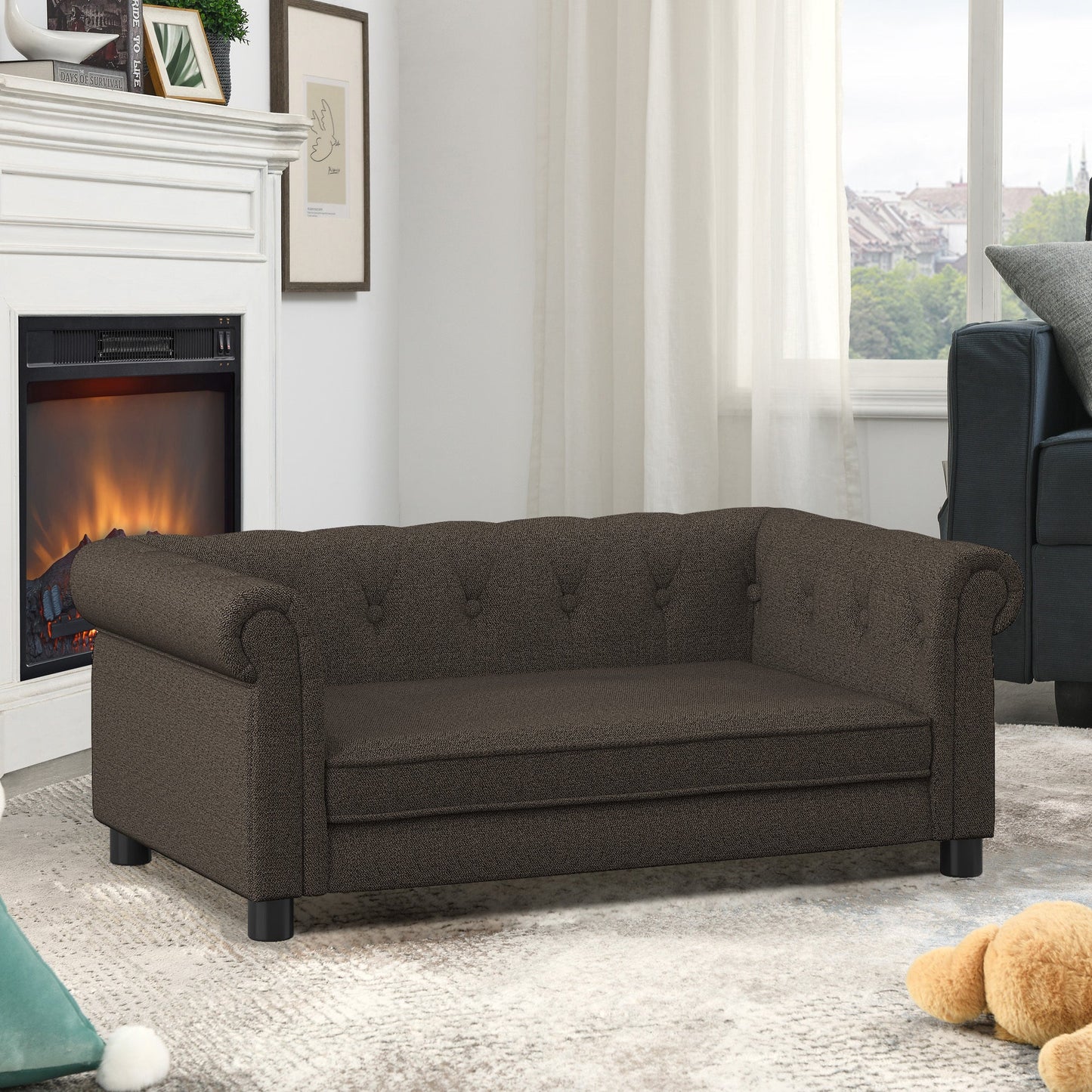Elegant Rectangular Pet Bed for Small and Medium Dogs, Durable